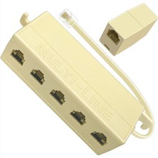 NECABLES 1 1Pack Phone Jack Splitter 5 Way RJ11 6P4C 1 Male to 5 Females with...