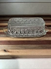 Vintage Anchor Hocking Wexford Glass Butter Dish 7 3/4x3 1/4 Inch Excellent Con