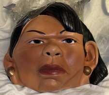 Disguise Rubber Latex Face Mask Adult One Size Black Hair Costume Halloween 2006