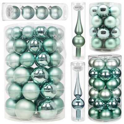 Inge Glas Weihnachtskugeln Winter Jade mint Christbaumkugeln Spitze grün Kugel