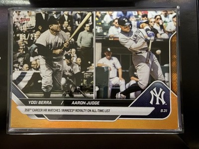 Aaron Judge Joins Yankees Yogi Berra 358 Home Run 2025 Topps Now 637 Orange /25