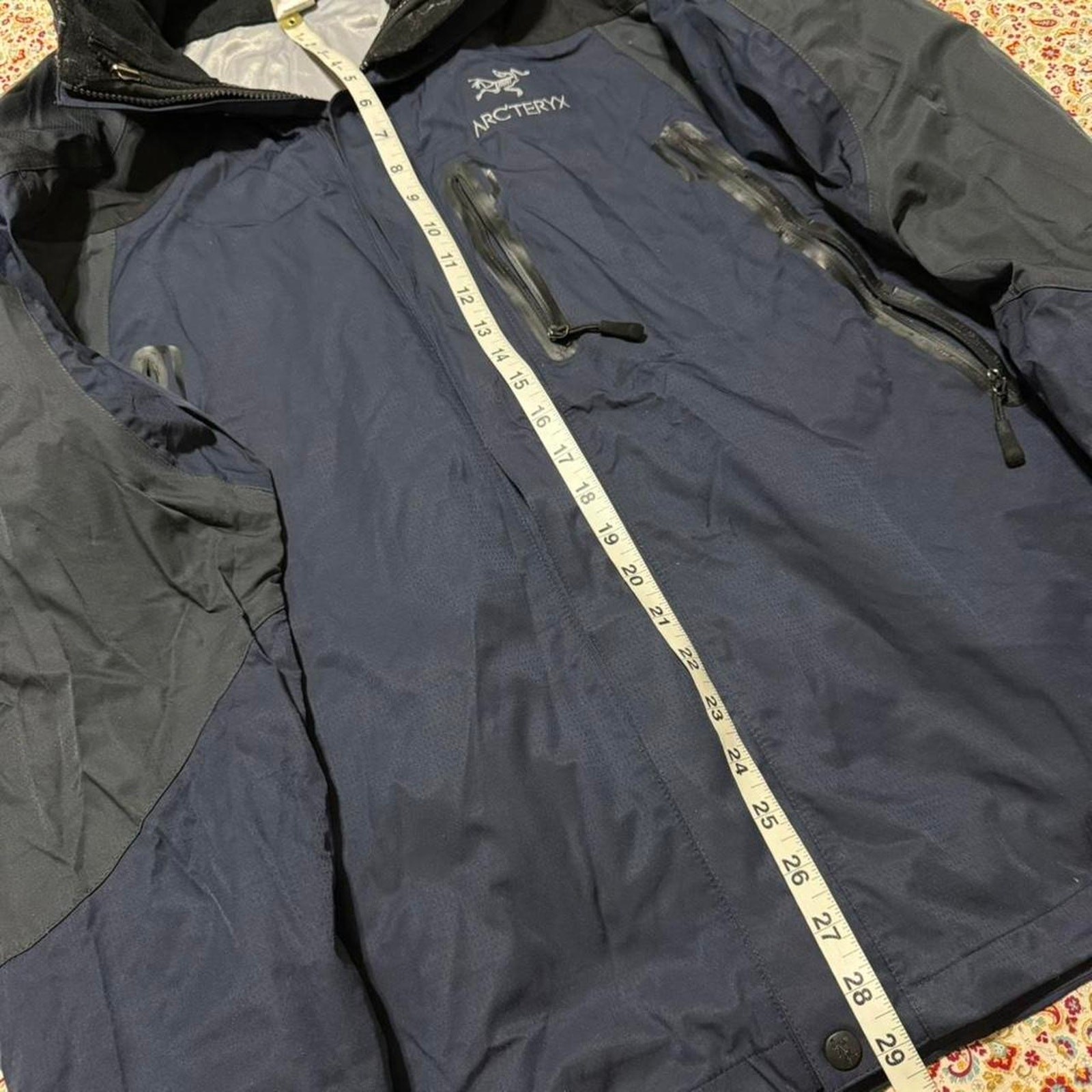 Arc'teryx Jacket Navy Blue/Black Gore Tex Hooded Waterproof Ski Shell Theta 2XL image 6