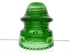 MINT-SCREAMER YELLOW GREEN W/ STREAKS McLAUGHLIN Glass Railroad Signal Insulator