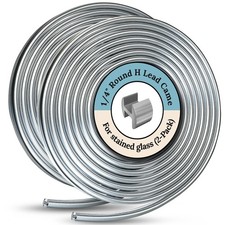 Glassco Lead Came - 1/4'' Round H Lead Came for Stained Glass - 6 Ft 2 Pk H C...