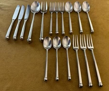 SERVICE FOR THREE + SERVING PCS SASAKI Stainless ORBIT WARD BENNETT Japan