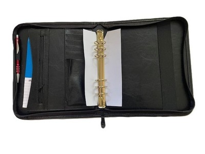 REISSVERSCHLUSS KONFERENZ RINGBUCH 0812B 6 Ringe goldfarben 30/34 mm schwarz
