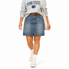 Old Navy Medium Wash Denim Westerncore Y2K VTG Classic Causal Skirt size 12