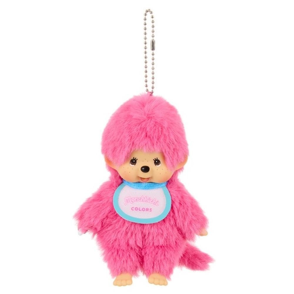 Monchhichi Berry Pink Plush Keychain Collectible Sekiguchi Japan Mascot