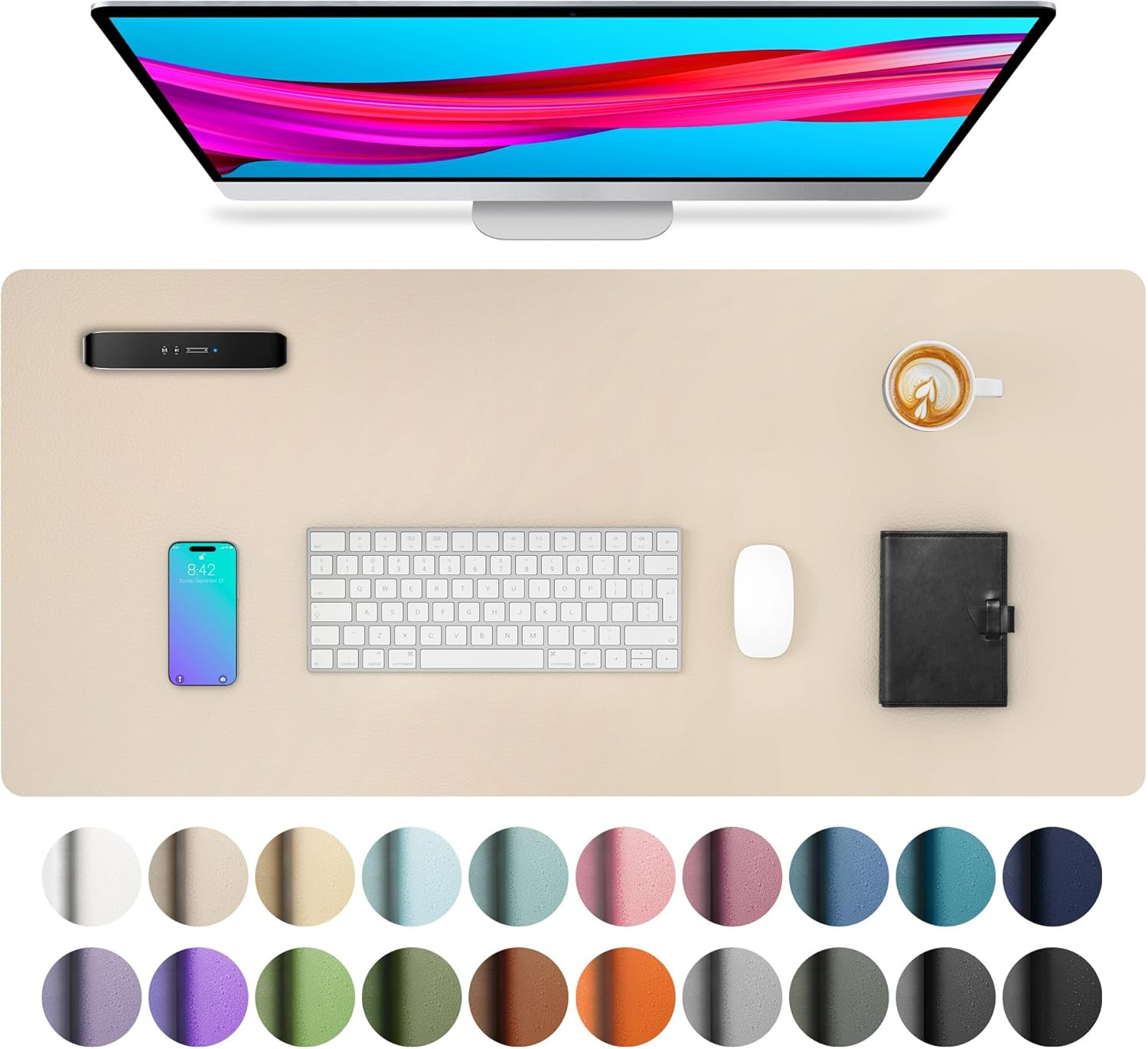 Tapis de souris grand format en cuir pour le confort du télétravail sur bureau