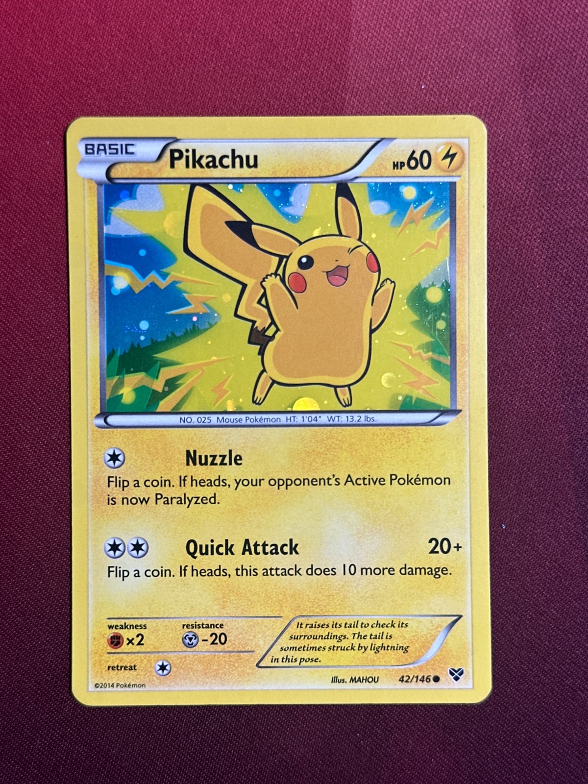 PIKACHU 42/146 XY 2014 LEGO Movie HOLO SWIRL PROMO Pokemon TCG card NM