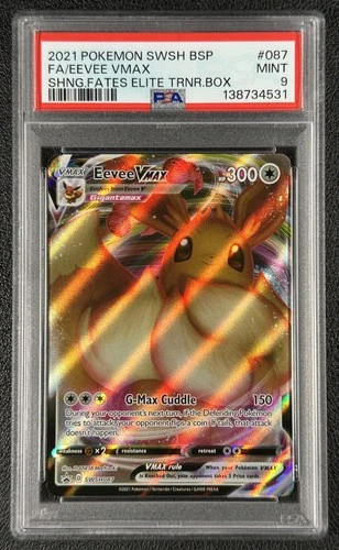EEVEE VMAX PSA 9 2021 POKEMON SWORD & SHIELD BLACK STAR PROMOS #SWSH087 FA 4531