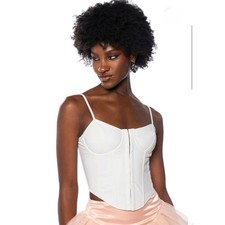 Akira Be About It Sleeveless Stretchy Corset Top, L