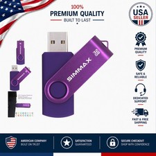 Durable 32GB Swivel Flash Drive - Plug and Play USB 2.0 Thumb Drive - Purple