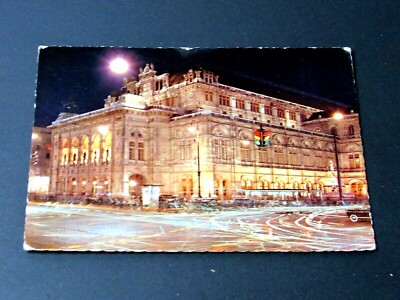 RPPC Wien Staatsoper bei Festbeleuchtung Vienna Opera Austria Color Air ...