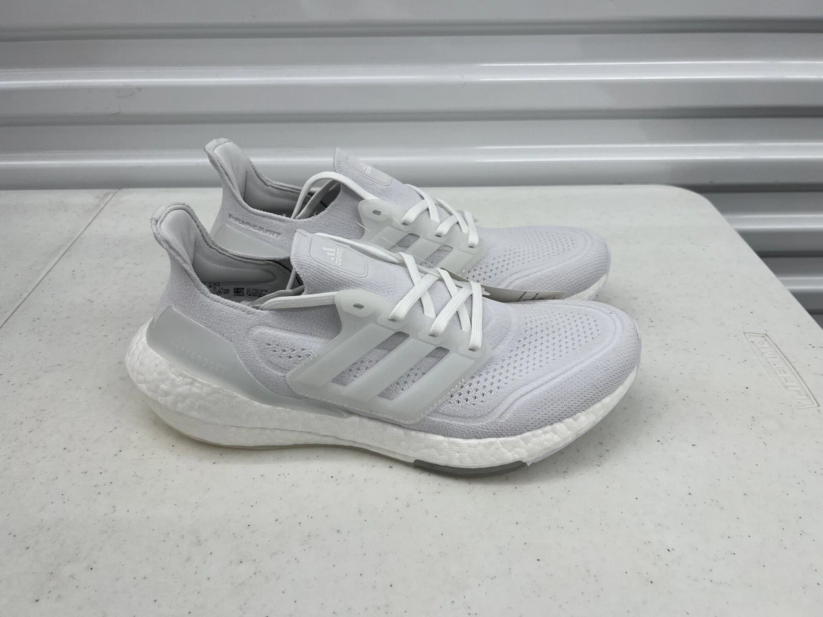 NEW Adidas Ultraboost 21 Running Shoes FY0379 Size 9 Triple White adidas Men main image 3