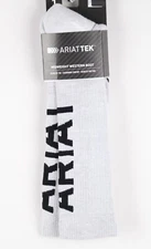 Ariat Tek Unisex Midweight Western Boot Socks Gray Black Script AR2345 050