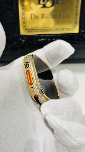 24k Gold Plated Apple Watch ULTRA 2 49mm Zirkon Diamanten Gravur 2x Armbänder - Bild 16 von 22