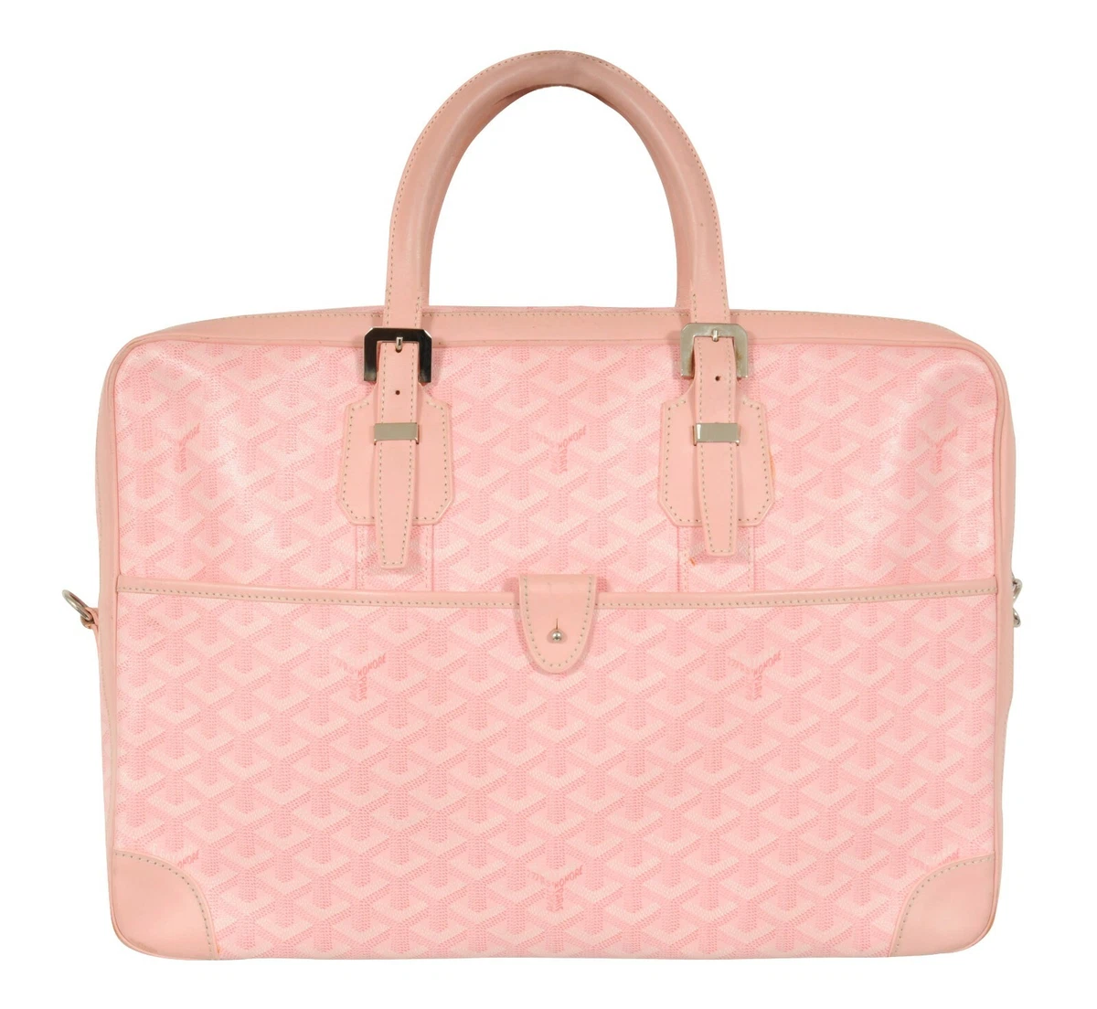 Goyard Ambassade MM Pink Zip Briefcase Laptop Computer Travel Shoulder  Handbag