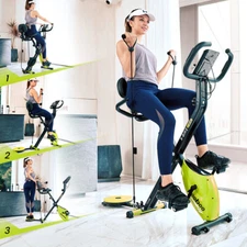 Indoor Exercise Bike Foldable Stationary Bike 3 in 1 Upright Cycling Bike X-bike