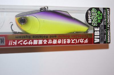 yo zuri duel hardcore xx tungsten rattle bass vibe 3'' 7/8oz chartreuse purple 