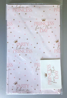 GEORGE Wrapping Paper Pink "Princess for a Day" Gift Wrap & Tags - 2 Sheets + 2 Tags
