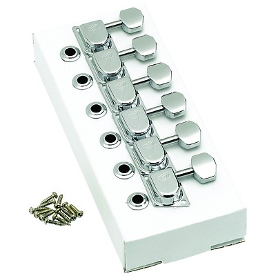 Genuine Fender� 099-0822-100 6 inline chrome 'F' 70's Style tuners - NEW
