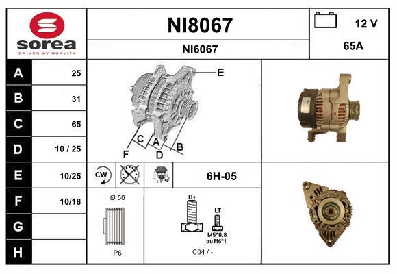 Alternateur SNRA NI8067 Qualité Premium pour Moteur Nissan Micra II