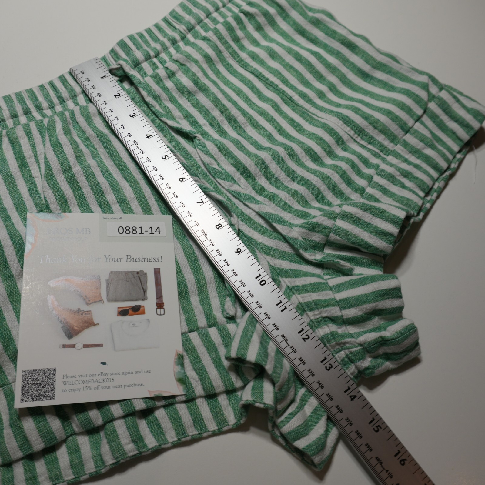 Universal Thread Shorts Small Green Vertical Stri… - image 12