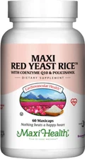 Maxi Health Maxi Red Yeast Rice with Coenzyme Q10 & Policosanol - 60 MaxiCaps