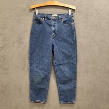 Madewell Jeans Womens 28 Mid Rise Medium Dark Wash Tapered Leg Denim