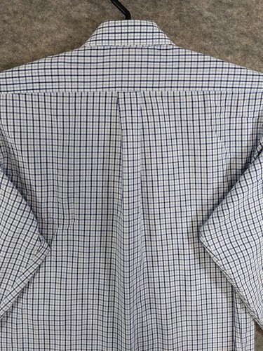Ivy Crew Shirt Mens Medium Blue White Plaid Button-up Long Sleeve Pockets Career - Picture 7 of 11