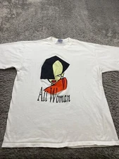 Vtg All Sport Shirt Adult 2XL White Graphic Proweight Short Sleeve Crewneck USA