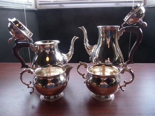 Walker & Hall Sheffield 4 Piece Coffee Tea Set EP on C - Picture 18 of 18