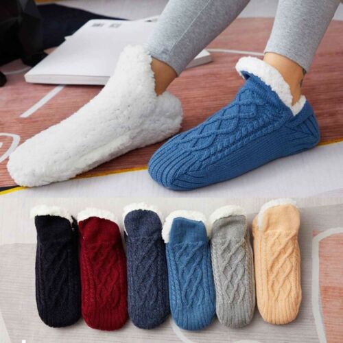 1 Pair Long Thicken Fleece Lined Socks Women Ladies Soft Warm Cozy Slipper Socks - Picture 1 of 16