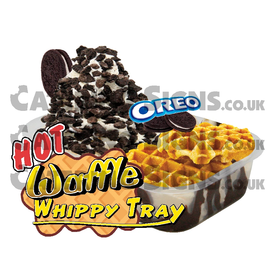 Oreo Hot Waffle Tray Whippy Ice Cream Sticker - Catering Van Trailer Die Cut
