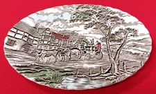 Myott Sttaffordshire Serving Platter Royal Mail Scenery Multicolor 12 3/8" VTG