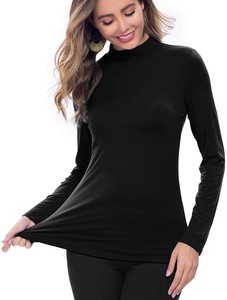 Download VOBCTY Womens Long Sleeve Mock Turtleneck Slim Active ...