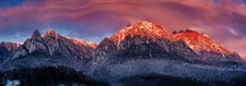 Landscape nature mountains sunset snow panorama forest Custom Gaming Mat Desk