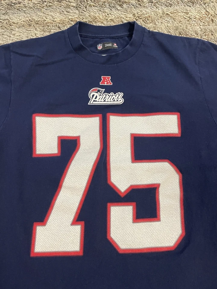 Camiseta Vince Wilfork #75 NFL New England Patriots Para Hombre S Pequeña Azul Marino Crew Foto 2 de 4