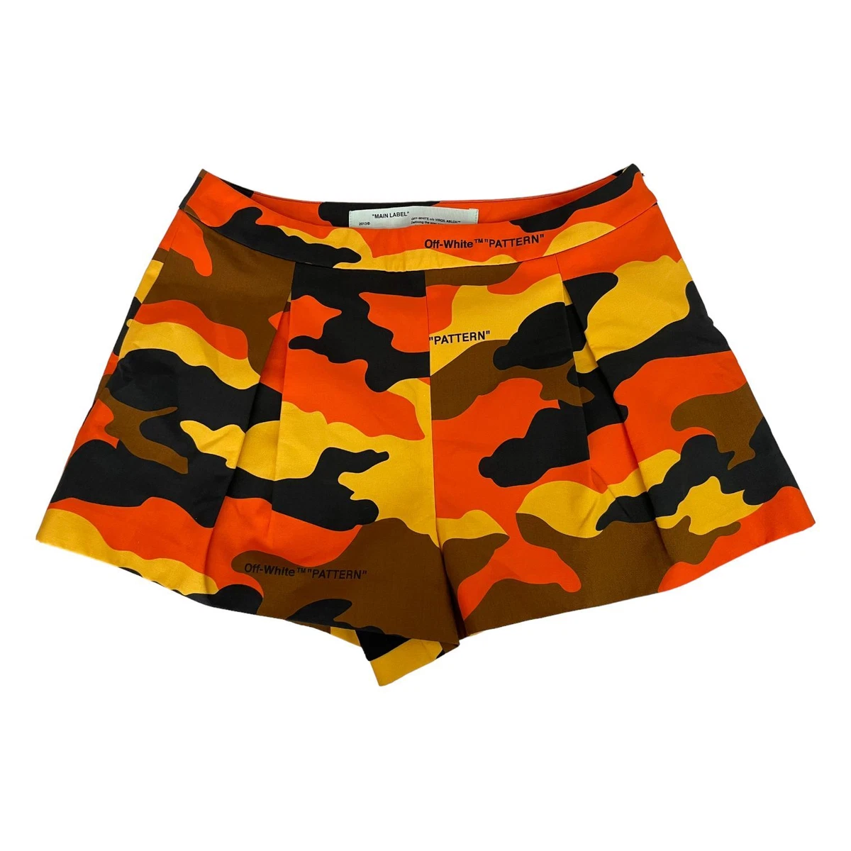 Off White Main Label Virgil Abloh Camouflage Shorts Ladies Large