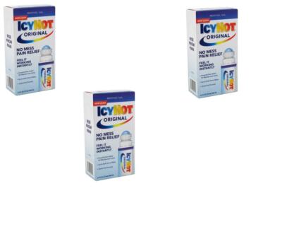 BL Icy Hot Original No Mess Pain Relief 2.5oz each * THREE PACK*