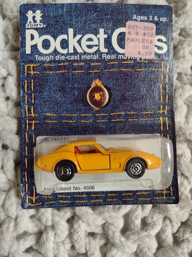 Vintage TOMY Pocket Cars Corvette 144 F21 1974 NICE New In Package EBay