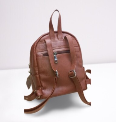 Brown And White Cowhide Backpack Girls Kids Mini College  display picture 1