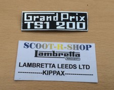 LAMBRETTA GP TS1 200 GRAND PRIX METAL LEGSHIELD BADGE . FOR LAMBRETTA GP TSI 200