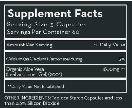 Desert Harvest Super Strength Aloe Vera 180 Vegi Capsules. Bladder support - Picture 2 of 3