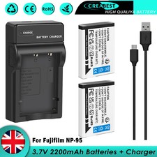 2x NP-95 Battery For Fujifilm FinePix X100S F30, F31 RICOH DB-90 3D W1 & Charger