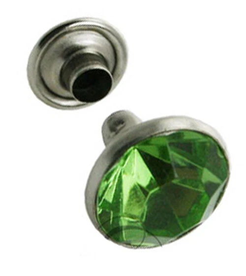 THAL PARTS® 10 pezzi rivetti decorativi rivetti con strass rivetti chat 6 mm verde strass rivetti decorativi