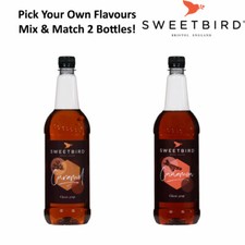 2 x 1 Litre Sweetbird Coffee, Cooking, Iced Tea Drink Syrup Multi Flavours