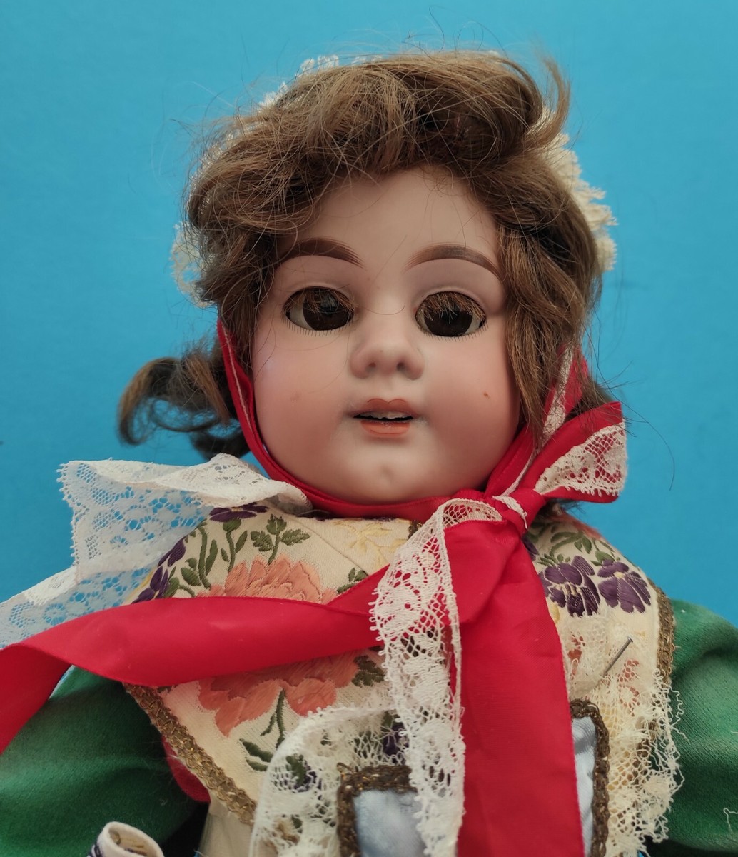 POUPEE ANCIENNE TETE PORCELAINE MARQUE : 1894 A.M. DEP. MADE