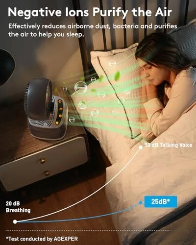 Compact Air Purifier with Negative Ion Technology and Mini Fan Functionality